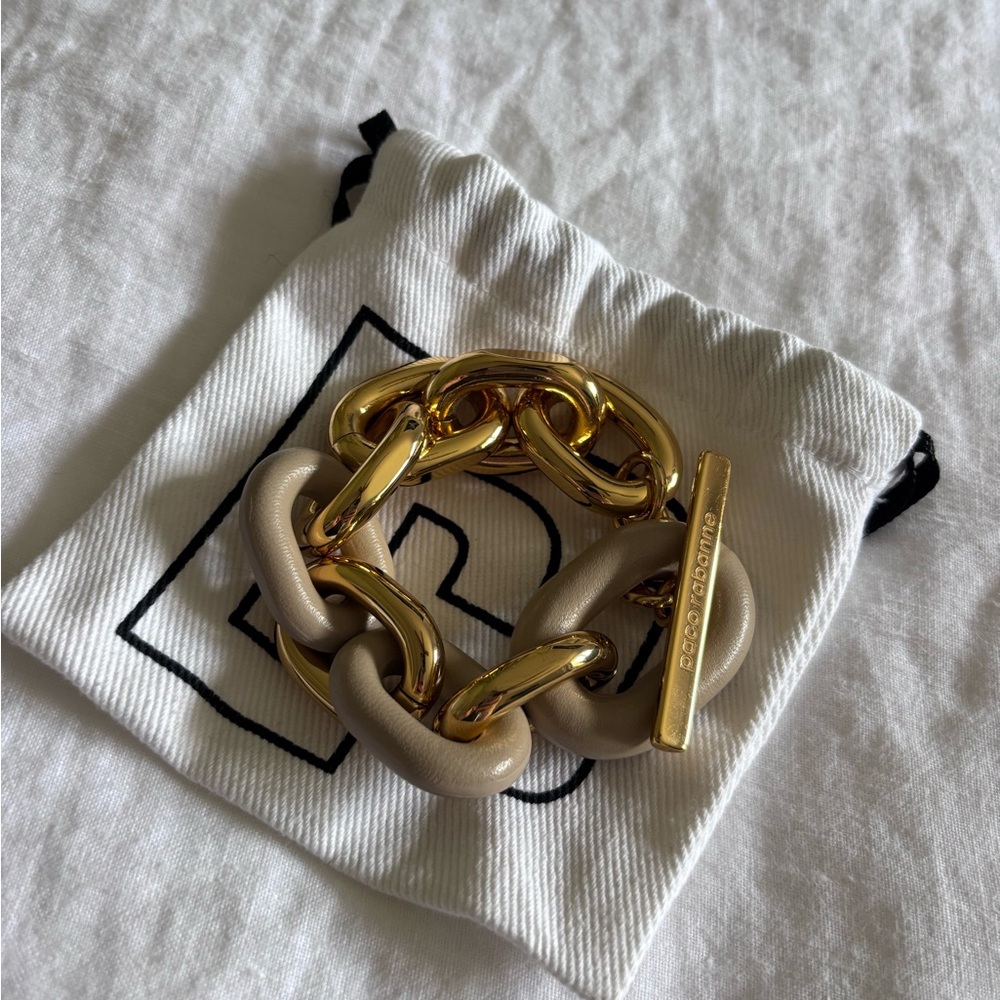 Paco Rabanne XL Link & Leather Bracelet